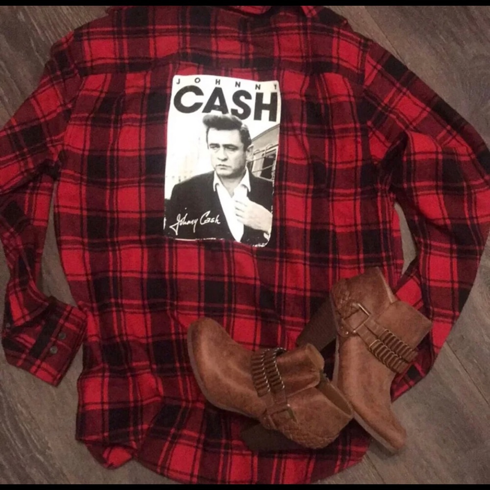 Johnny cash flannel. Custom made